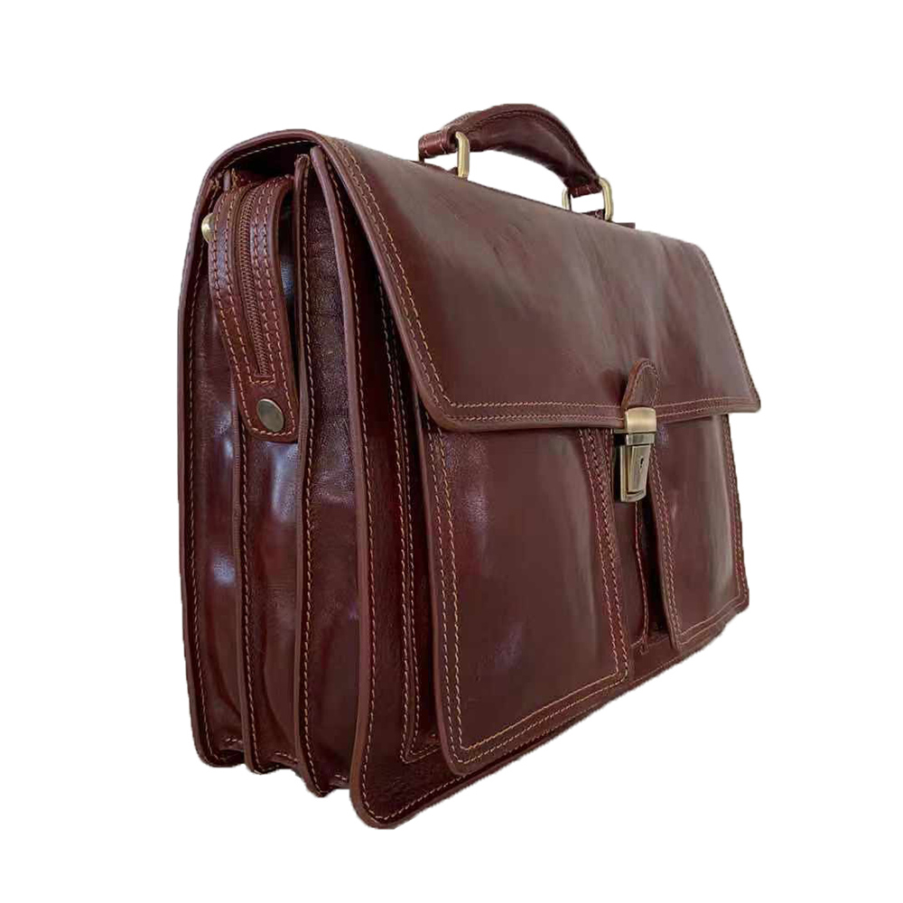 Business Bag with Front Pockets -Made in Italy- Business Bag with Front Pockets -Made in Italy-