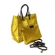 Borsa Shopping Pelle Metallizzata Stampa Borchie -Made in Italy-